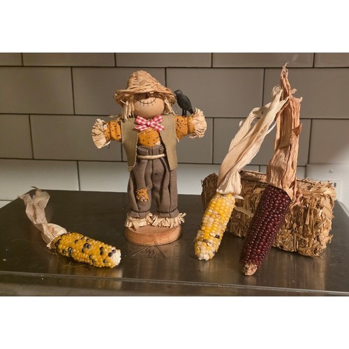 Scarecrow decor set brown fall - set,