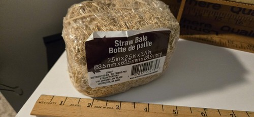 Miniature straw hay bale - straw,
